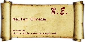 Maller Efraim névjegykártya